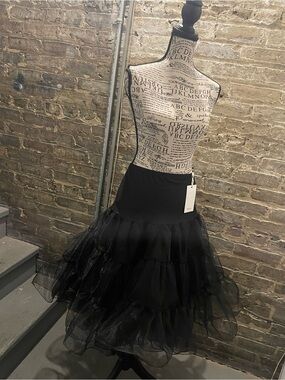 GRACE KARIN Black Tiered Organza Petticoat Skirt